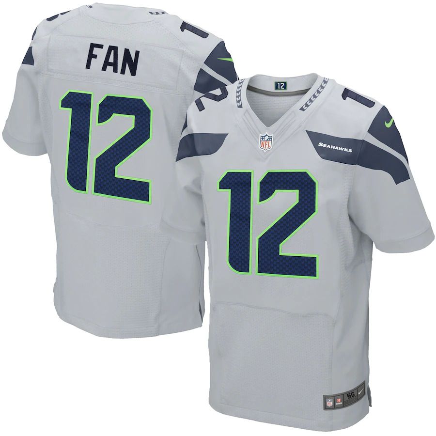 Men Seattle Seahawks #12 Fan Nike Gray Elite NFL Jersey